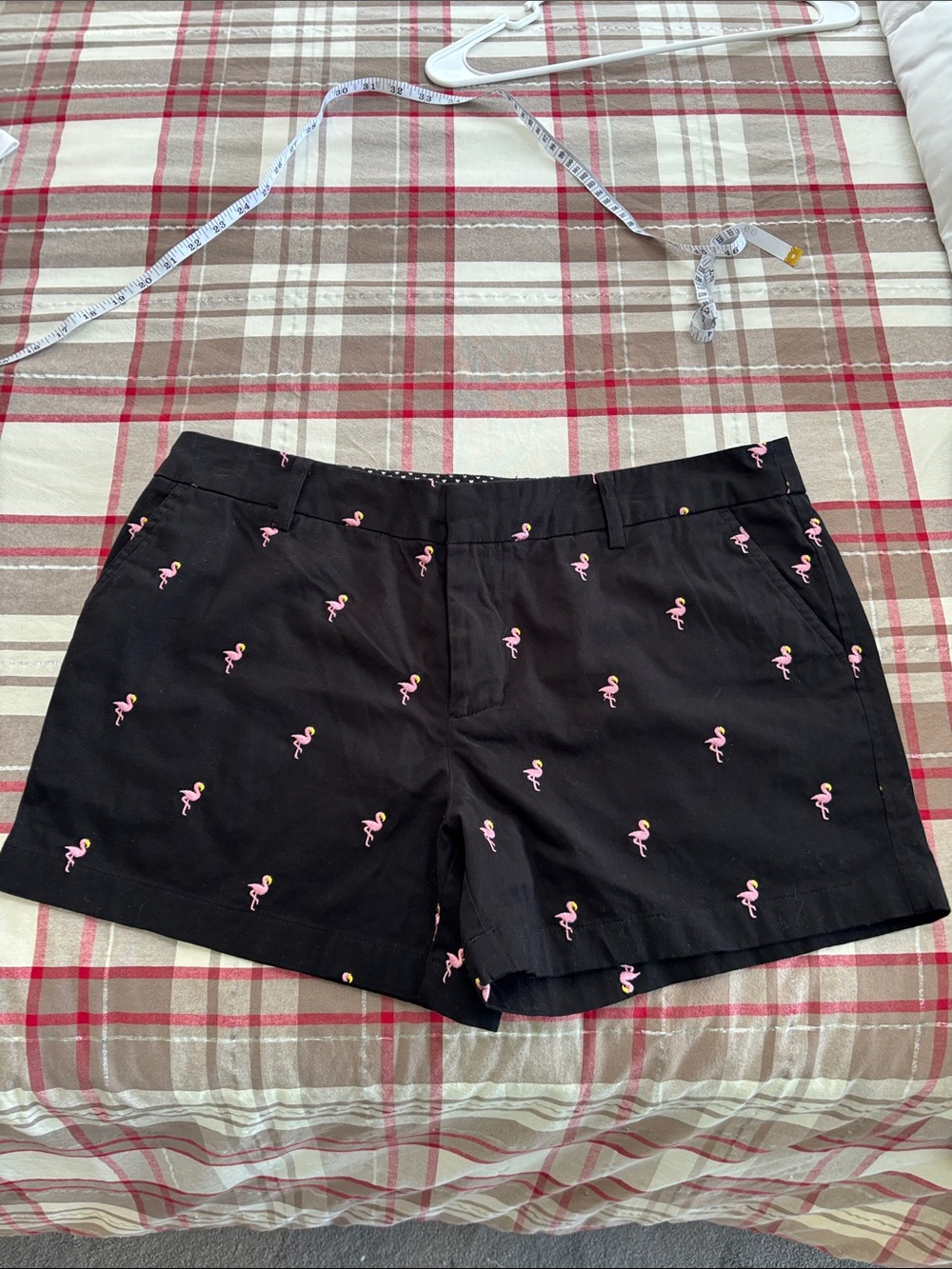 Black Flamingo Embroidered Women's Shorts